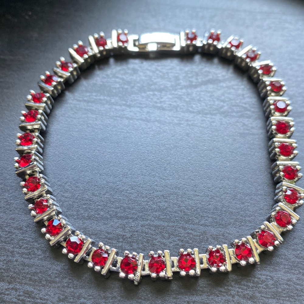 Stainless Steel Gemstone Tennis Bracelet